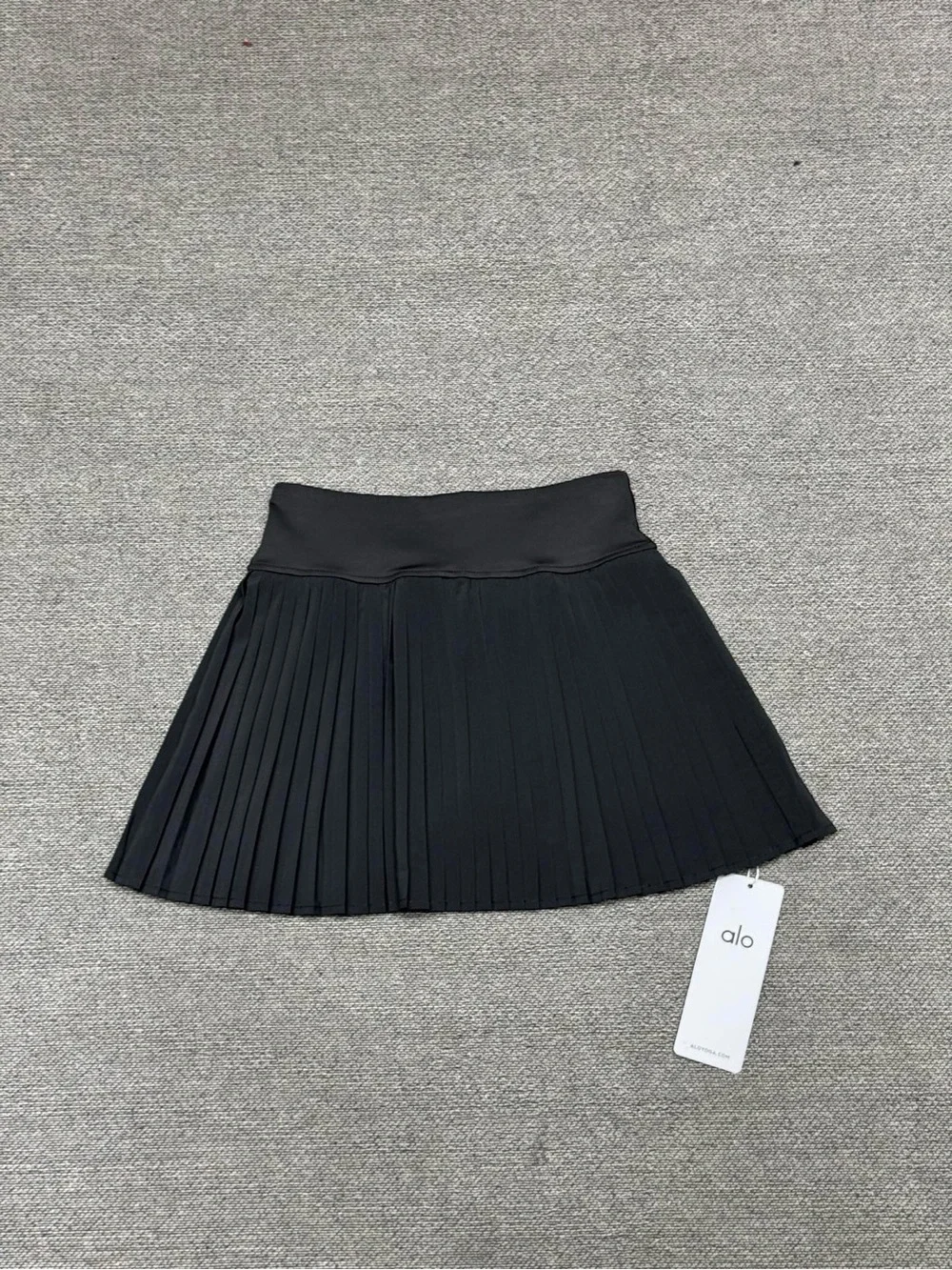 ALO Yoga Black Pleated Circle Skirt